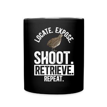 Wachtel Vogel - Tasse einfarbig - Schwarz - Vorne