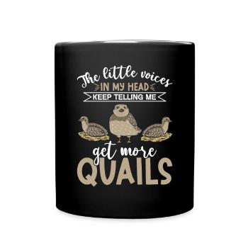 Wachtel Vogel - Tasse einfarbig - Schwarz - Vorne