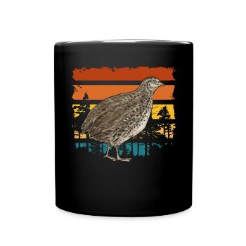 Wachtel Vogel - Tasse einfarbig - Schwarz - Vorne