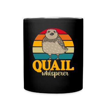 Wachtel Vogel - Tasse einfarbig - Schwarz - Vorne