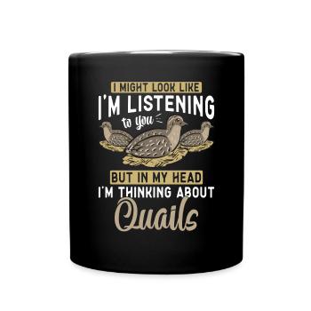 Wachtel Vogel - Tasse einfarbig - Schwarz - Vorne