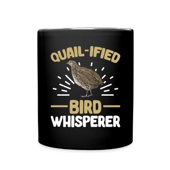Wachtel Vogel - Tasse einfarbig - Schwarz - Vorne