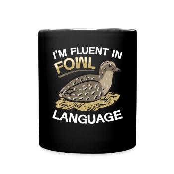 Wachtel Vogel - Tasse einfarbig - Schwarz - Vorne