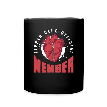 Zipper Club Offizielles Mitglied Transplantation Open Heart - Tasse einfarbig - Schwarz - Vorne