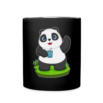 Panda Saft - Tasse einfarbig - Schwarz - Vorne