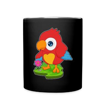 Papagei Blume - Tasse einfarbig - Schwarz - Vorne