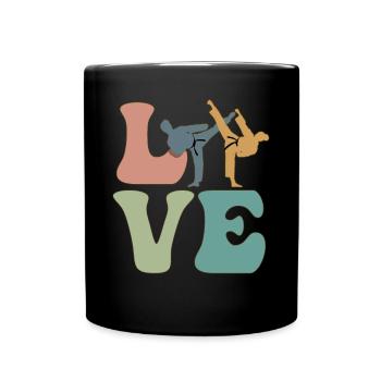 LOVE Taekwondo Karate Kampfsport - Tasse einfarbig - Schwarz - Vorne