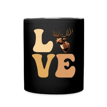 LOVE Taxidermist Taxidermie Hirschjagd - Tasse einfarbig - Schwarz - Vorne