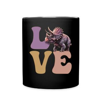 AMOUR Tricératops Dinosaure - Mug uni - noir - Devant