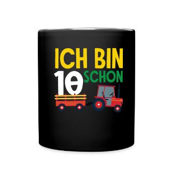 10e anniversaire tracteur 10 ans anniversaire chemise - Mug uni - noir - Devant