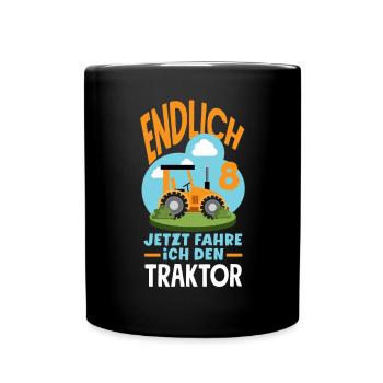 8e anniversaire tracteur 8 ans chemise d’anniversaire - Mug uni - noir - Devant
