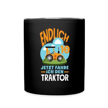 10e anniversaire tracteur 10 ans anniversaire chemise - Mug uni - noir - Devant