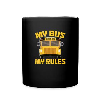 Busfahrer Busfahrerin Bus Schuhlbus Geschenk - Tasse einfarbig - Schwarz - Vorne