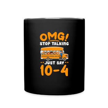 Busfahrer Busfahrerin Bus Schuhlbus Geschenk - Tasse einfarbig - Schwarz - Vorne