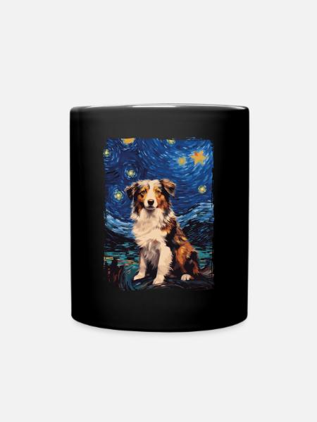 Australischer Hirtenhund Starry Night - Tasse einfarbig - Schwarz