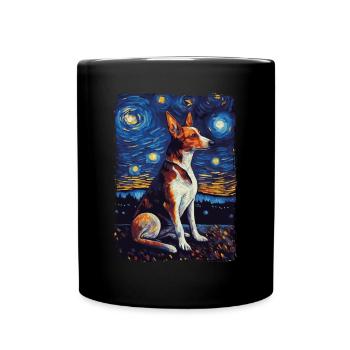 Podenco Starry Night - Tasse einfarbig - Schwarz - Vorne