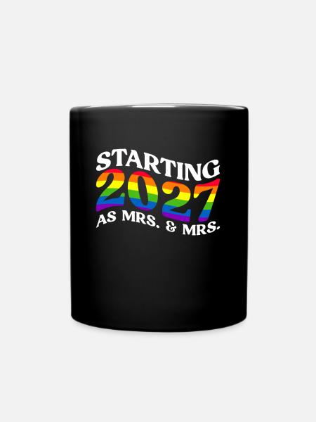 Gay Pride 2027 Hochzeit Homo-Ehe - Tasse einfarbig - Schwarz