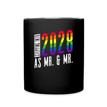 Gay Pride 2028 Wedding Gay Marriage - Full Colour Mug - black - Front