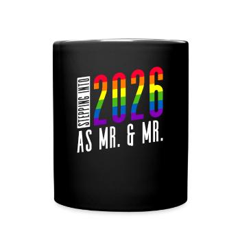 Gay Pride 2026 Wedding Gay Marriage - Full Colour Mug - black - Front