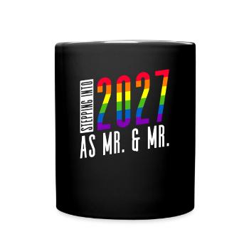 Gay Pride 2027 Wedding Gay Marriage - Full Colour Mug - black - Front