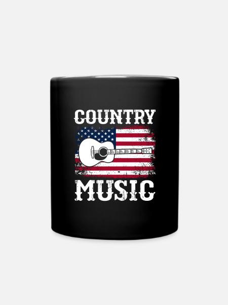Cadeau de musique country country music - Mug uni - noir