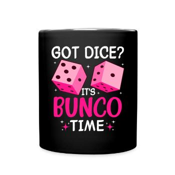 Bunco Night Dice Game Squad Fun - Full Colour Mug - black - Front
