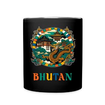 Bhutan Dragon South Asia Thimphu - Full Colour Mug - black - Front