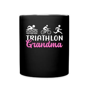 Triathlon Grandma Triathlete Triathlete Gift - Full Colour Mug - black - Front