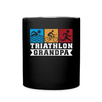 Triathlon Grandpa Triathlete Triathlete Gift - Full Colour Mug - black - Front