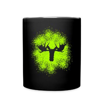 Majestic moose head for outdoor fans and hunters - Full Colour Mug - black - Front
