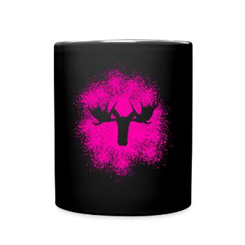 Majestic moose head for outdoor fans and hunters - Full Colour Mug - black - Front