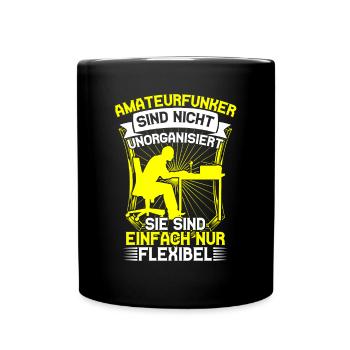 Amateur radio operators are flexible radio amateurs - Full Colour Mug - black - Front