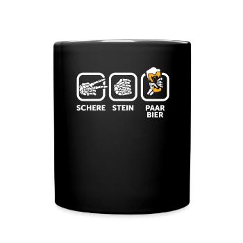 Schere, Stein, Paar, Bier - das perfekte Outfit - Tasse einfarbig - Schwarz - Vorne