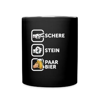 Schere, Stein, Paar, Bier - das perfekte Outfit - Tasse einfarbig - Schwarz - Vorne