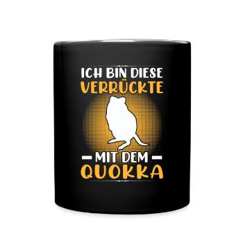 Crazy with Quokka Marsupial Quokka - Full Colour Mug - black - Front