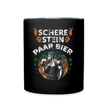 Schere, Stein, Paar, Bier - das perfekte Outfit - Tasse einfarbig - Schwarz - Vorne