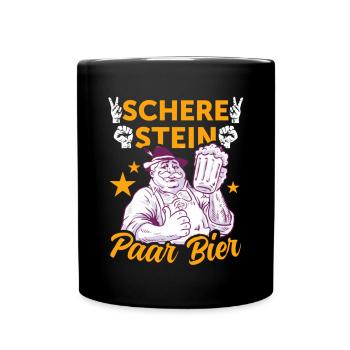 Schere, Stein, Paar, Bier - das perfekte Outfit - Tasse einfarbig - Schwarz - Vorne