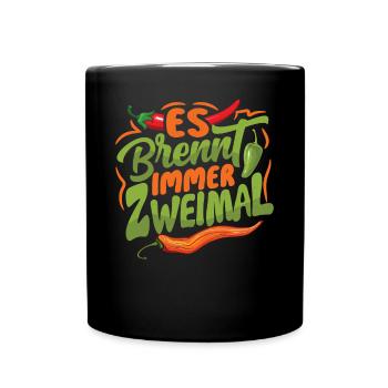 It Always Burns Twice - Chili Cook Hot Sauce - Full Colour Mug - black - Front