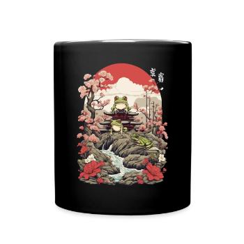 Frog Streetwear Aesthetic Vintage Design - Full Colour Mug - black - Front