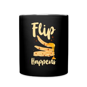Pancake Lover Kids Pun Flip - Full Colour Mug - black - Front