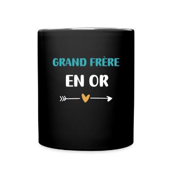 grand frère en or coeur - Mug uni - noir - Devant