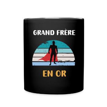 Vintage Retro Gold Big Brother - Tasse einfarbig - Schwarz - Vorne