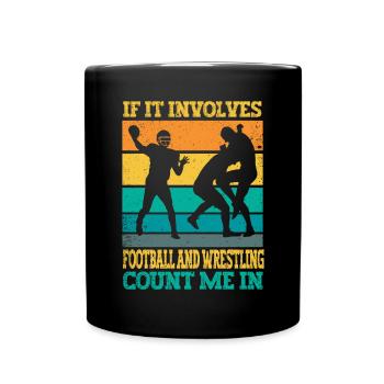 Drôle De Football Et De Lutte Lutteur - Mug uni - noir - Devant