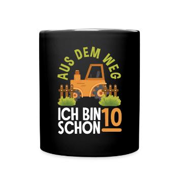 10e anniversaire tracteur 10 ans anniversaire chemise - Mug uni - noir - Devant