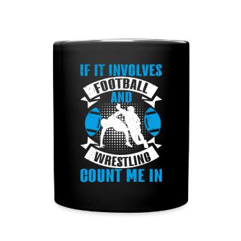 Drôle De Football Et De Lutte Lutteur - Mug uni - noir - Devant