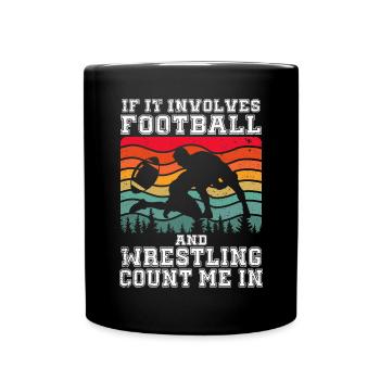 Drôle De Football Et De Lutte Lutteur - Mug uni - noir - Devant