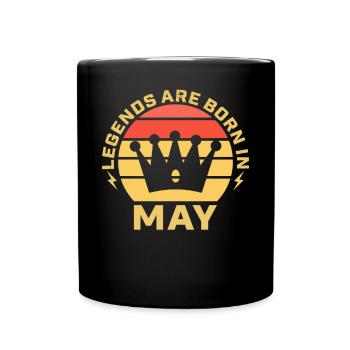 Die Legenden sind im Monat Mai geboren Geburtstag - Tasse einfarbig - Schwarz - Vorne
