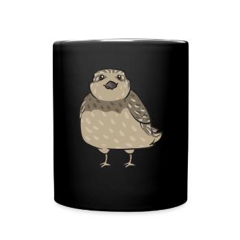 Wachtel Vogel - Tasse einfarbig - Schwarz - Vorne