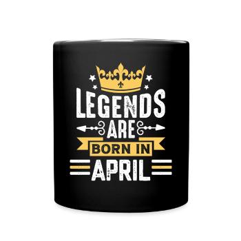 Les légendes naissent en avril anniversaire en avril - Mug uni - noir - Devant
