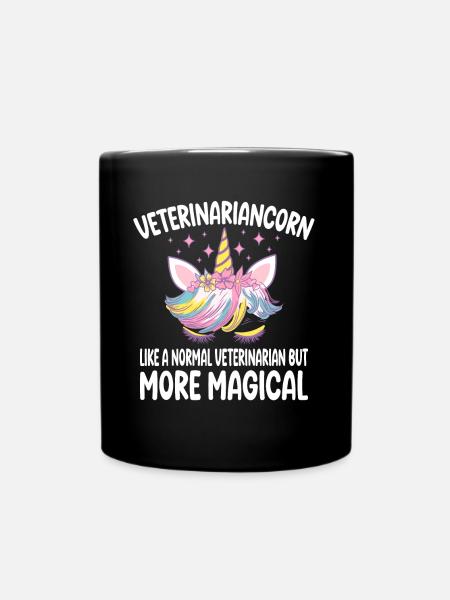 Funny Veterinariancorn Veterinarian Gifts - Full Colour Mug - black